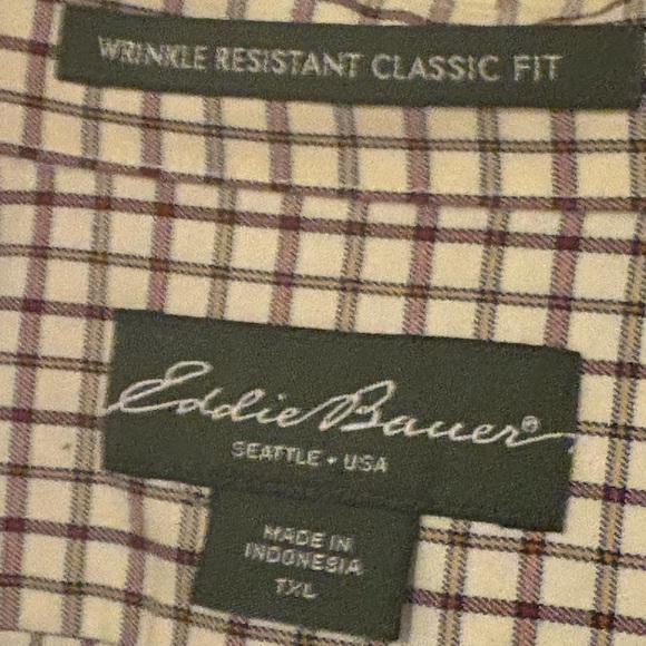Eddie Bauer Men’s TXL / Tall XL Wrinkle-Resistant Classic Fit Shirt - Picture 7 of 8